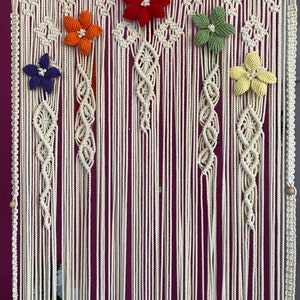 Macrame Curtain for Window , Curtain for Door, Macrame Doorway, Handmade Macrame Pattern Custom Size Macrame, Art Decor Farmhouse Gift