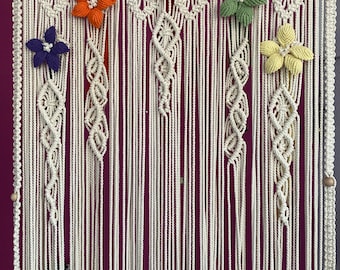 Makramee Vorhang für Fenster, Vorhang für Tür, Makramee Tür, handgemachtes Makramee Muster Benutzerdefinierte Größe Makramee, Art Decor Bauernhaus Geschenk