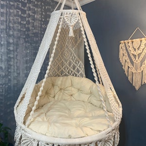 Macrame double swing chair,Garden macrame swing,Macrame rocking chair,Macrame round chair,Macrame patio swing chair,Macrame double swing