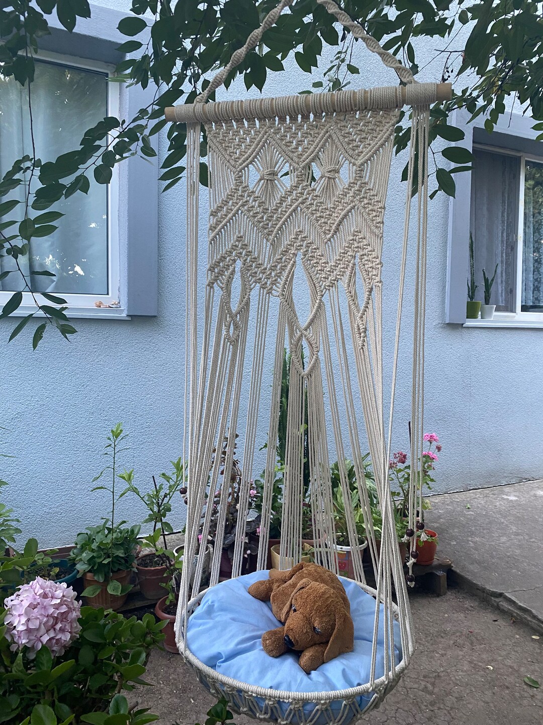 XXL Cat Hammock for Big Cats Macrame Cat Bed Cat Mom Gift Etsy