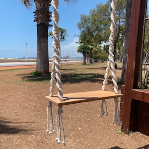 Beach Macrame Swing, Macrame Wood Swing, Wood Swing, Tree Swing Adult, Boho Swing, Outdoor Swing, Indoor/Outdoor Swing, Wedding Swing