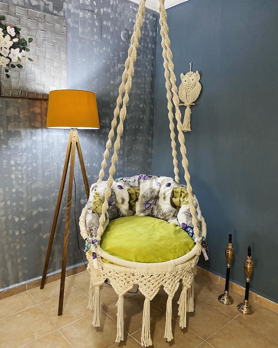 Buy HANDMADE Macrame Swing,indoor Hammock,indoor Swing Chair