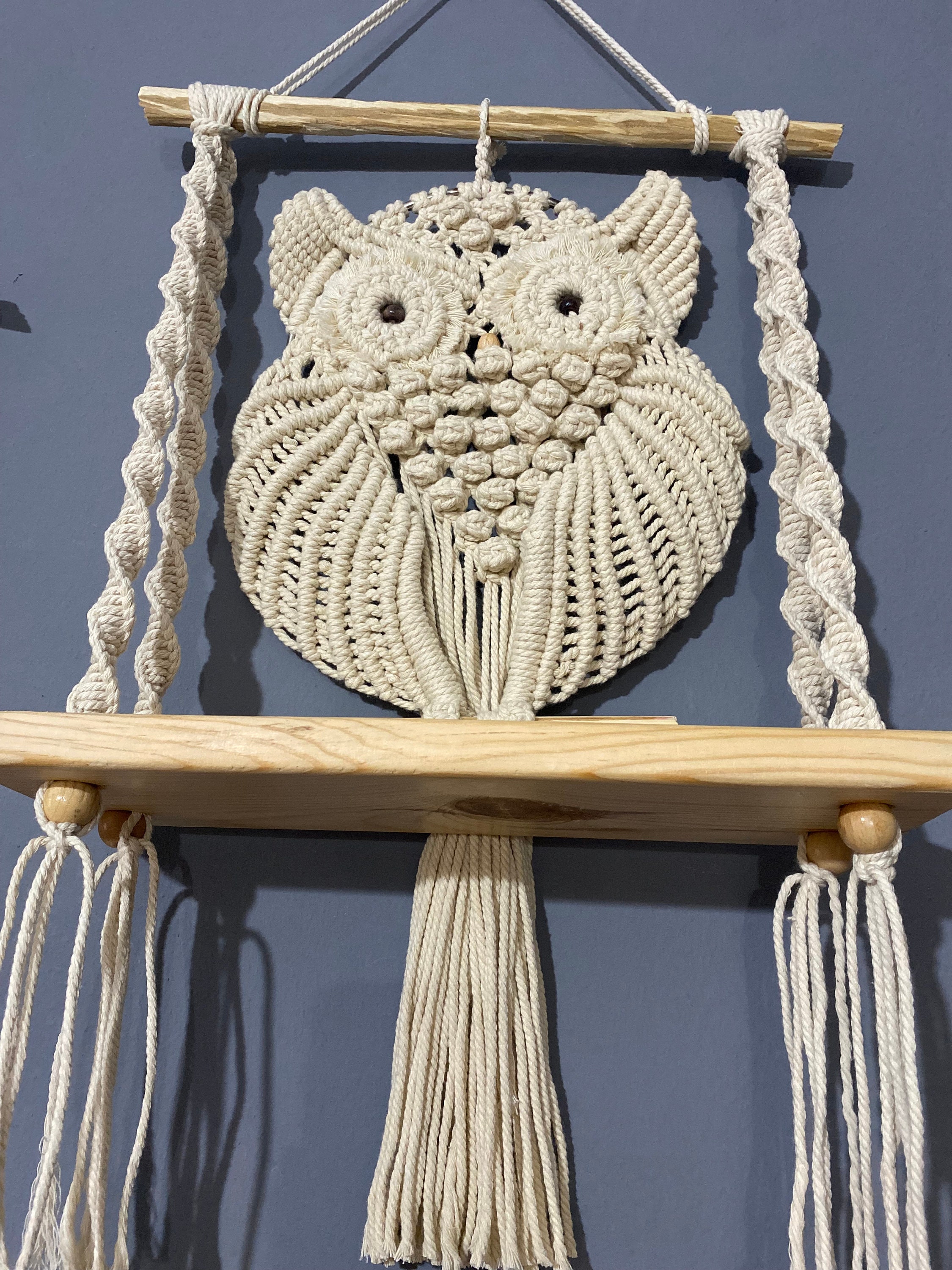 Macrame Wall Hanging Owl Gift Boho Bedroom Decor Aesthetic Etsy