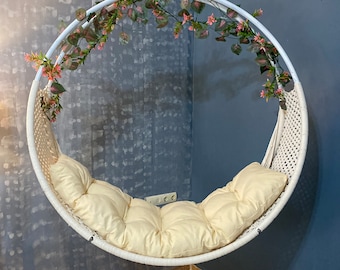 Columpio de macramé hecho a mano, cama columpio, hamaca de interior, silla columpio de interior, columpio de interior para adultos, hamaca de exterior, juego de columpios