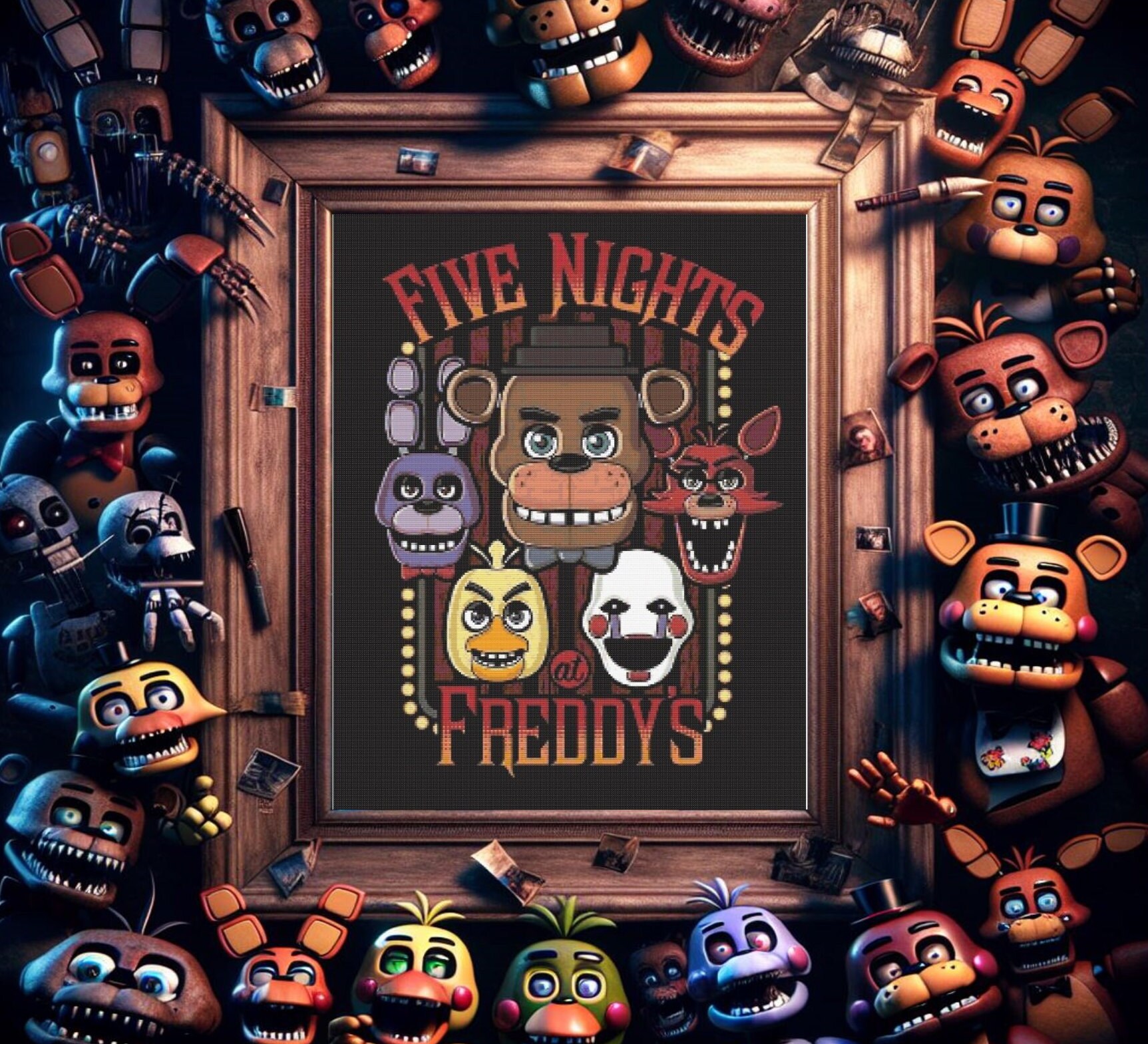 FNAF 1 Animatronics Cute Cross Stitch Pattern PDF Digital -  Finland