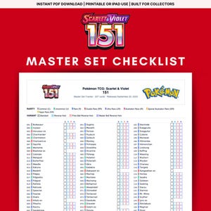 151 Master Set Tracker Afdrukbare pdf | Checklist Pokemon TCG SV151 | GoodNotes-iPad
