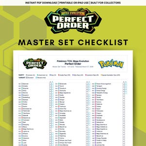 Perfect Order Master Set Checklist | Pokemon TCG Tracker | Printable PDF | GoodNotes iPad | Digital Download