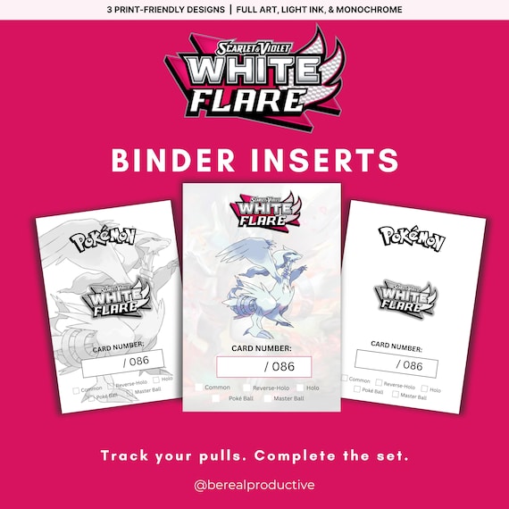 Pokemon TCG White Flare | Binder Inserts for Master Set (digital Download)  - Etsy