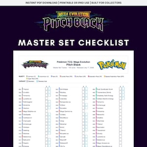 Mega Evolution Pitch Black Master Set Checklista | Utskrivbar PDF | Pokémon TCG Tracker | GoodNotes iPad