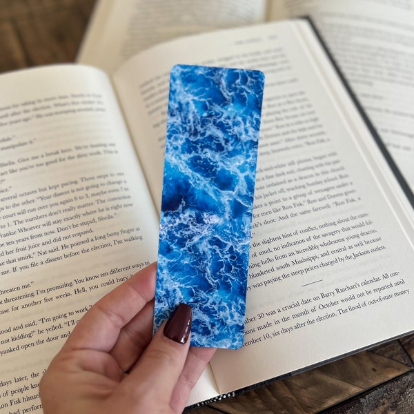 Ocean Bookmark | Little Turkey Shoppe | ocean photography, summer  bookmark, shark week, bookish gift, summer reading, paper bookmark