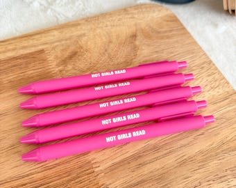 Hot Pink Bookish Pens | Hot Girls Read