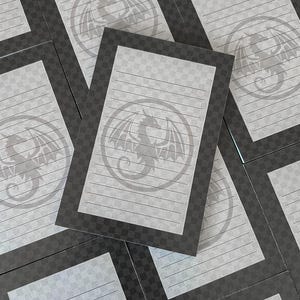 Black Dragon Notepad | Little Turkey Shoppe | 4x6, Checkered Bookish Stationery, Romantasy