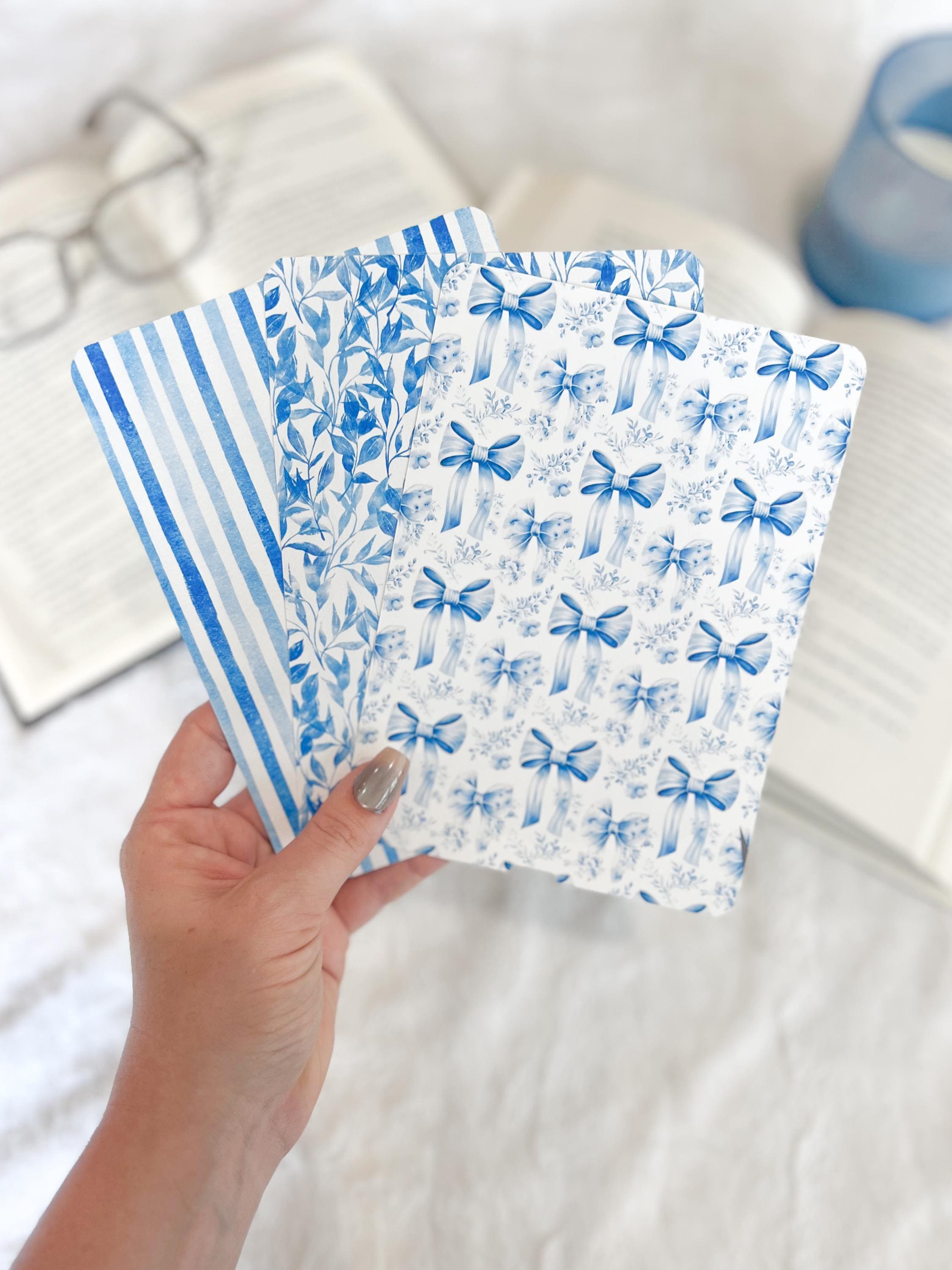 Blue Bow Kindle Inserts | Little Turkey Shoppe | floral kindle insert, blue coquette kindle insert, cute light blue kindle insert