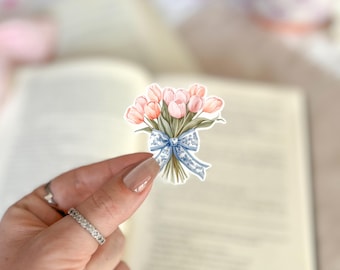 Tulip Bouquet Vinyl Sticker | Little Turkey Shoppe | kindle sticker, cute sticker, spring sticker, easter sticker, pastel sticker, florals