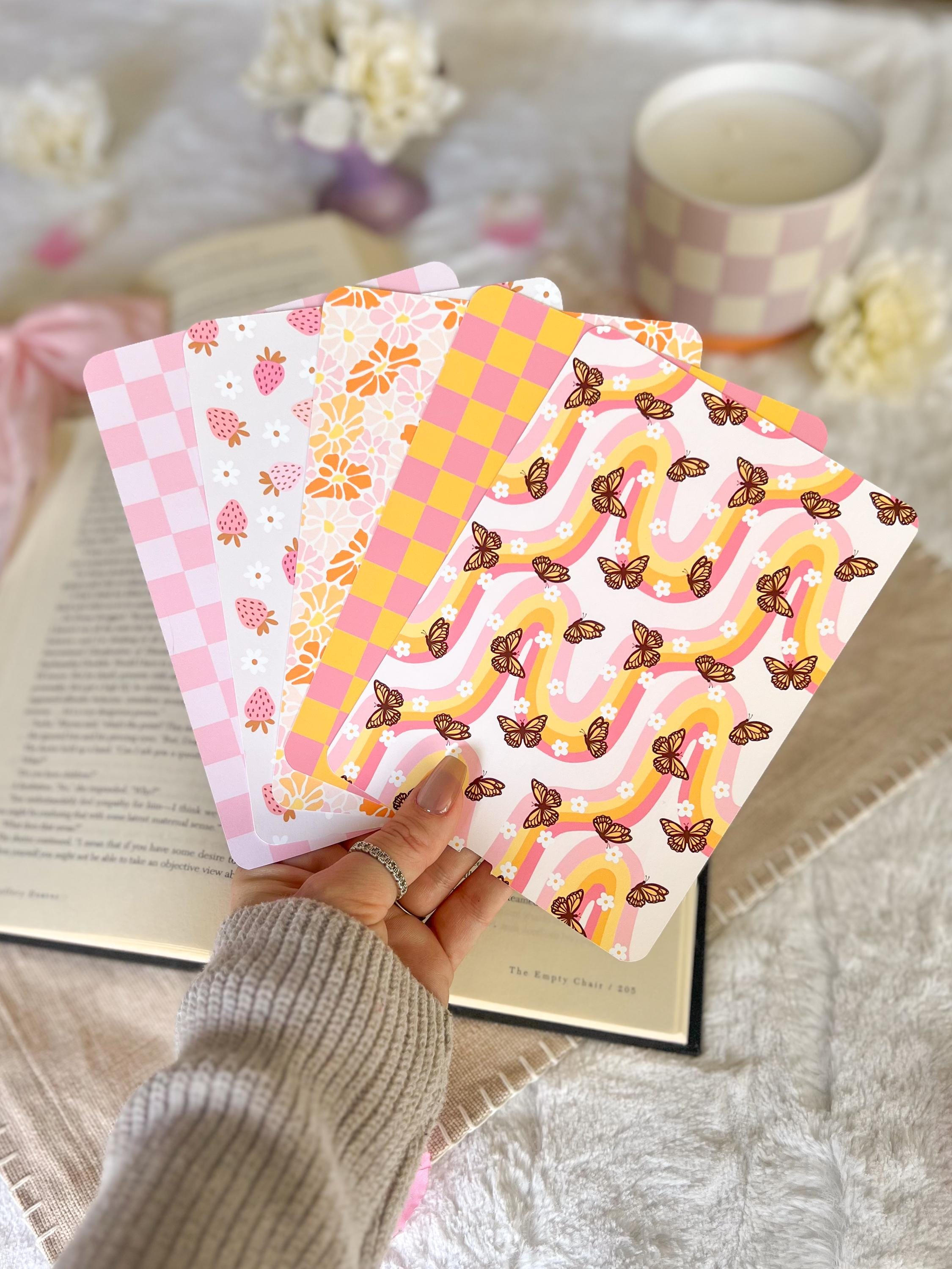 Pink Spring Kindle Inserts | Little Turkey Shoppe | butterfly kindle inserts, orange kindle insert, floral, checker, strawberry, kobo insert