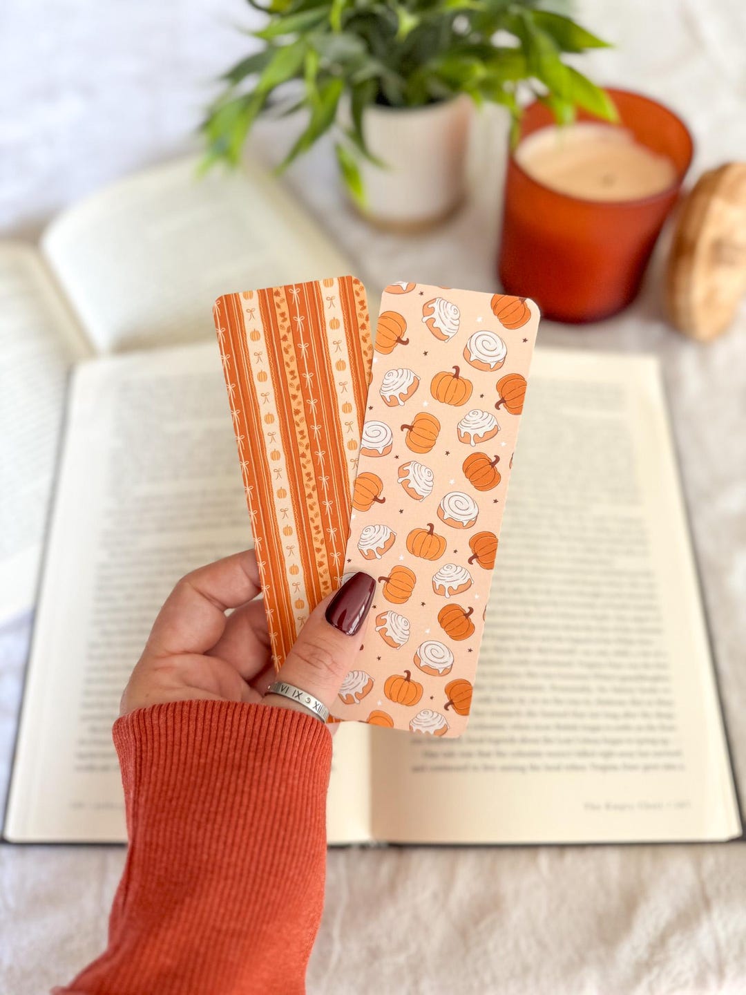 Cute Fall Pumpkin Bookmark | Little Turkey Shoppe | Halloween Bookmark ...