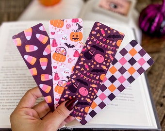 Purple Halloween Bookmark Set | Spooky Ghosts, Pumpkins