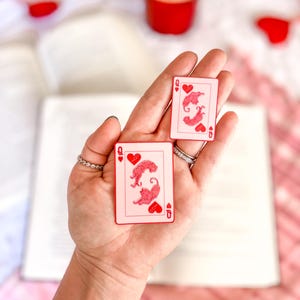 Queen of Hearts Vinyl Sticker | Little Turkey Shoppe | tiger sticker, playing card sticker, cute valentines sticker, preppy girl sticker