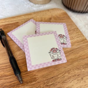 Let's Go Ghouls Post-it® Notes, Purple Checkered Halloween Sticky Note