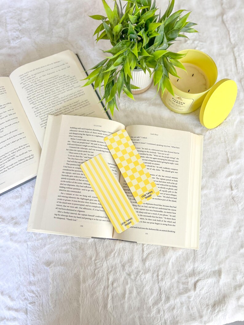 Butter Yellow Bookmark | Little Turkey Shoppe | Yellow Checker Bookmark ...