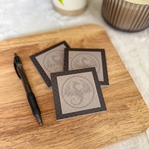 Black Dragon Post-it® Notes | Little Turkey Shoppe | fantasy sticky notes, dark academia, bookish stationery
