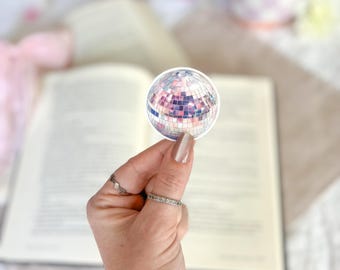 Disco Ball Sticker | Little Turkey Shoppe | kindle sticker, cute sticker, pastel sticker, lavender, mirror ball, discoball, coquette
