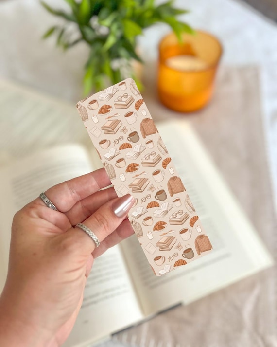 Beige Bookish Bookmark | Little Turkey Shoppe | Cute fall bookmark, autumn bookmark, in my sad beige era, sweater weather, light academia