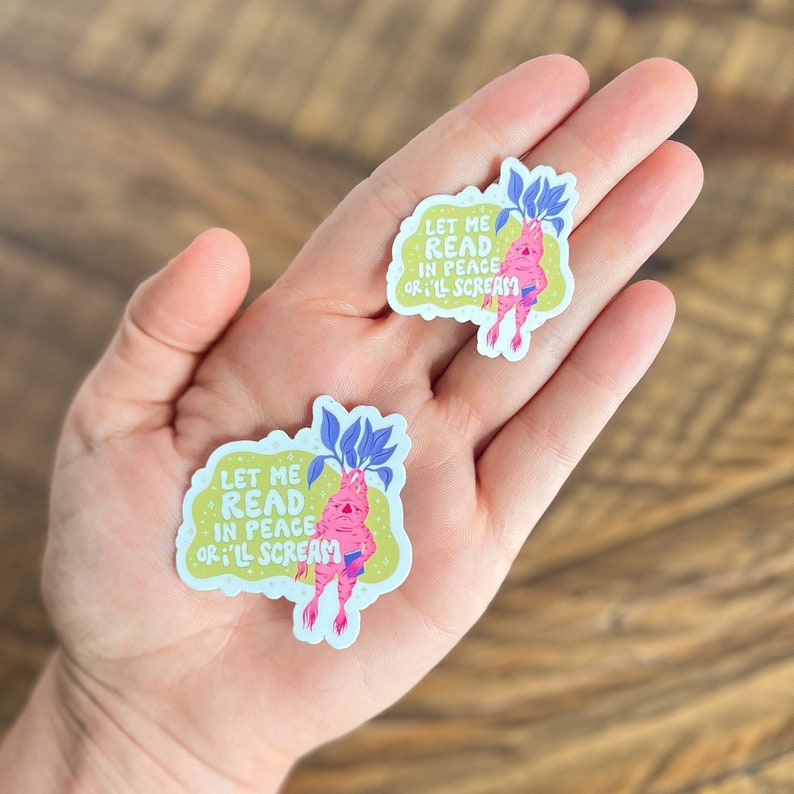 Read in Peace Vinyl Sticker | Little Turkey Shoppe | let me read, kindle sticker, bookish sticker, gift for readers, spring kindle sticker image 2