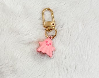 Pink Ghost Keychain Clip | cute halloween, keychain, bag charm, zipper charm