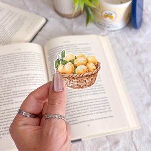 Basket of Lemons Sticker | Little Turkey Shoppe | kindle sticker, coastal summer, Mediterranean, blue and yellow, italian summer, fruit