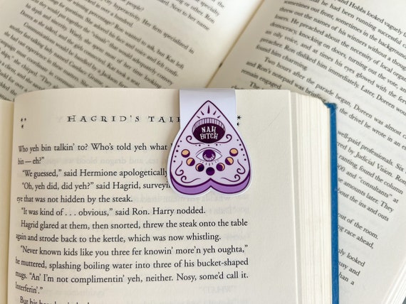 Ouija Board Magnetic Bookmark, Nah Bitch | Little Turkey Shoppe | Purple Halloween bookmark, cute witchy aesthetic, spooky season