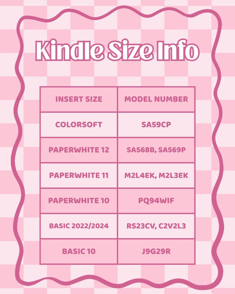 Pink Kindle Inserts | Little Turkey Shoppe | cutesy kindle inserts, valentine's day, hot pink, checkered, disco cherries, houndstooth, heart image 7