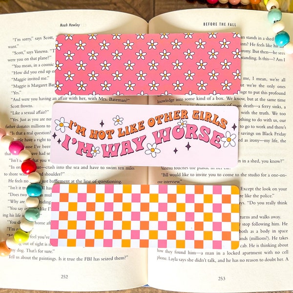 Not Like Other Girls Bookmark Set | Little Turkey Shop | retro y2k bookmark, cute bookmark, bookworm gift, sassy bookmark