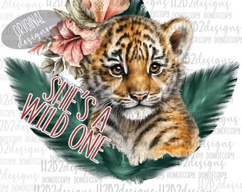 Tiger Wild One Digital Design Sublimation Design  Transparent PNG