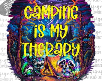 camping is my therapy  Digital Design Sublimation Design  Transparent PNG