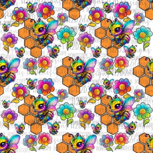 Bee SEAMLESS pattern 12x12  Digital Design Sublimation Design  Transparent PNG