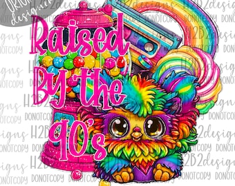 raised by the 90s FURBY  Digital Design Sublimation Design  Transparent PNG