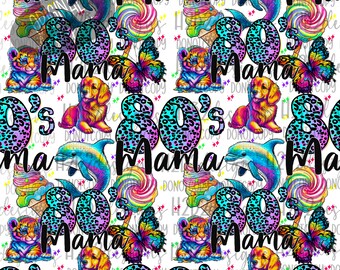 80s mama SEAMLESS pattern 12x12  Digital Design Sublimation Design  Transparent PNGi