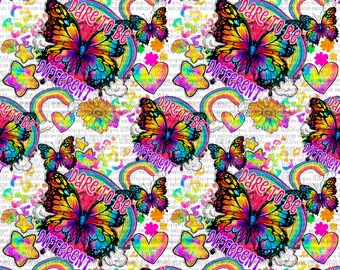 Dare to be Different SEAMLESS  pattern 12x12  Digital Design Sublimation Design  Transparent PNG