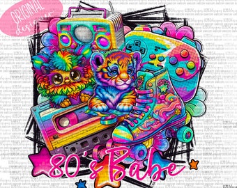 80s Babe   Digital Design Sublimation Design  Transparent PNG