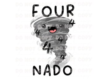 Diseño digital de sublimación de cumpleaños de Four-Nado, PNG transparente