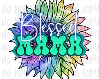 Blessed Mama Digital Design Sublimation Design  Transparent PNG