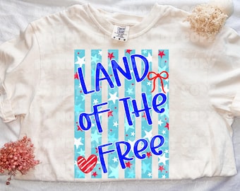 Land of the Free Digital Design Sublimation Design  Transparent PNG