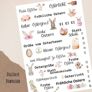 Easter candle tattoo as PDF download A4 for water slide film / Easter greetings Easter bunny Easter light Easter eggs