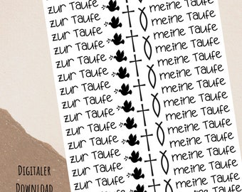 Taufe Kerzentattoo PDF Download für Wasserschiebefolie A4 Kerzenfolie zur Taufe meine Taufe Taube Kreuz Fisch