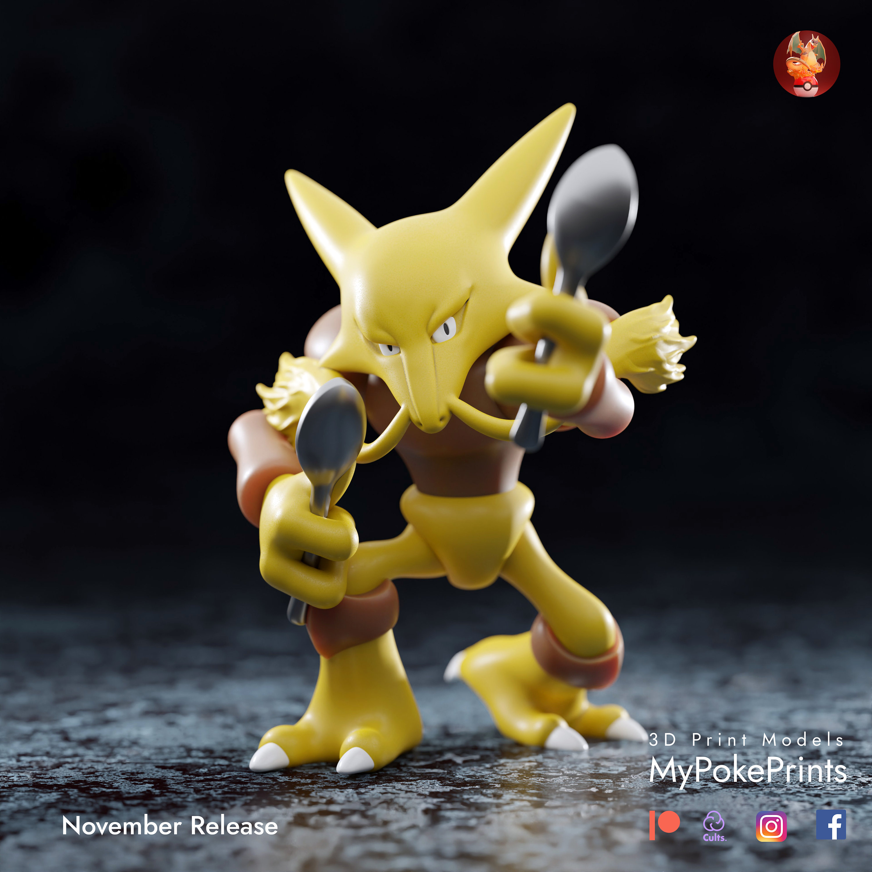 Pokemon Alakazam Mega Evolution 3D model 3D printable