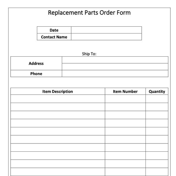 Parts Invoice Template Etsy Parts Invoice Template Etsy