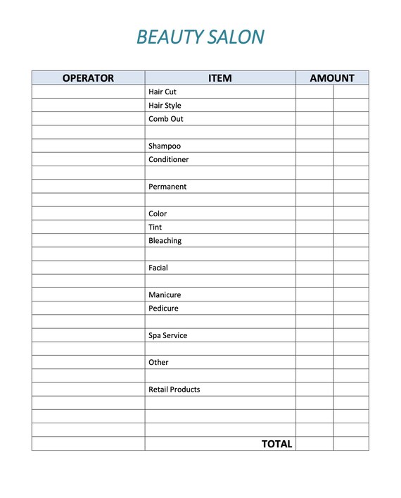 Beauty Salon Equipment List