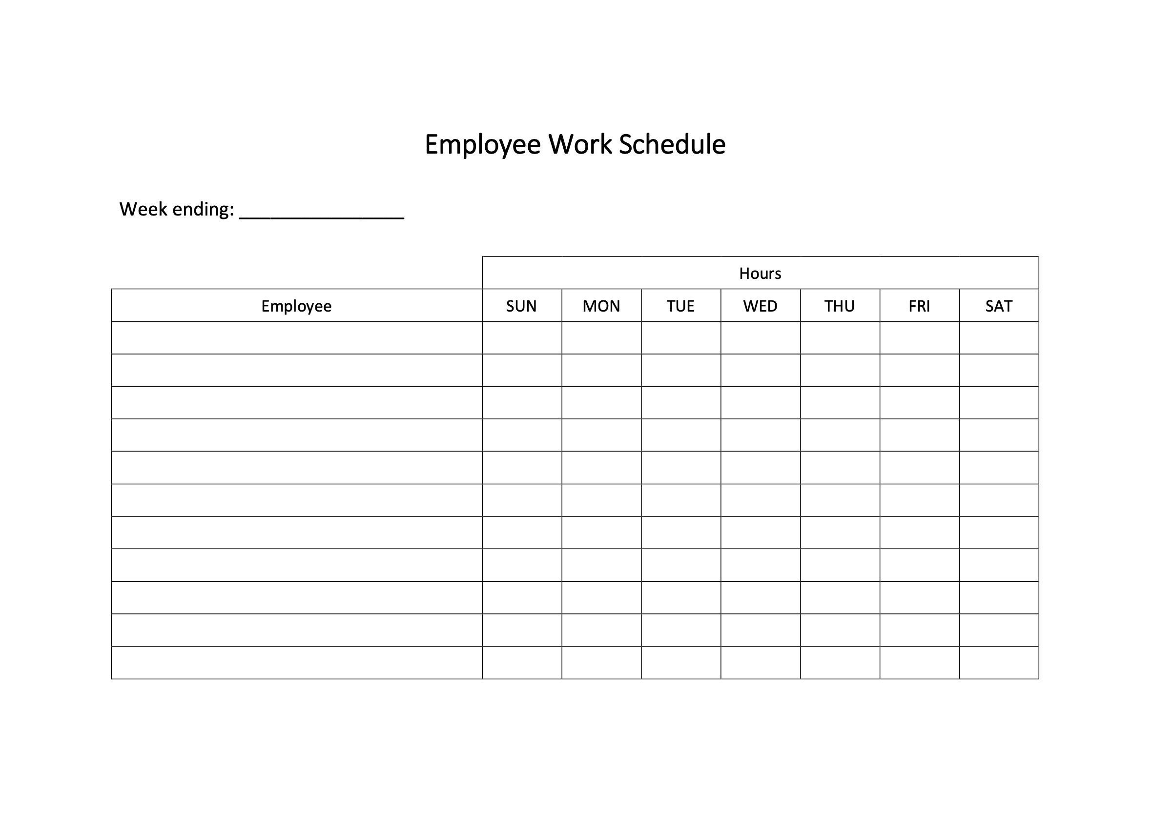 Employee Schedule Report Form Employee Work Form Employee - Etsy