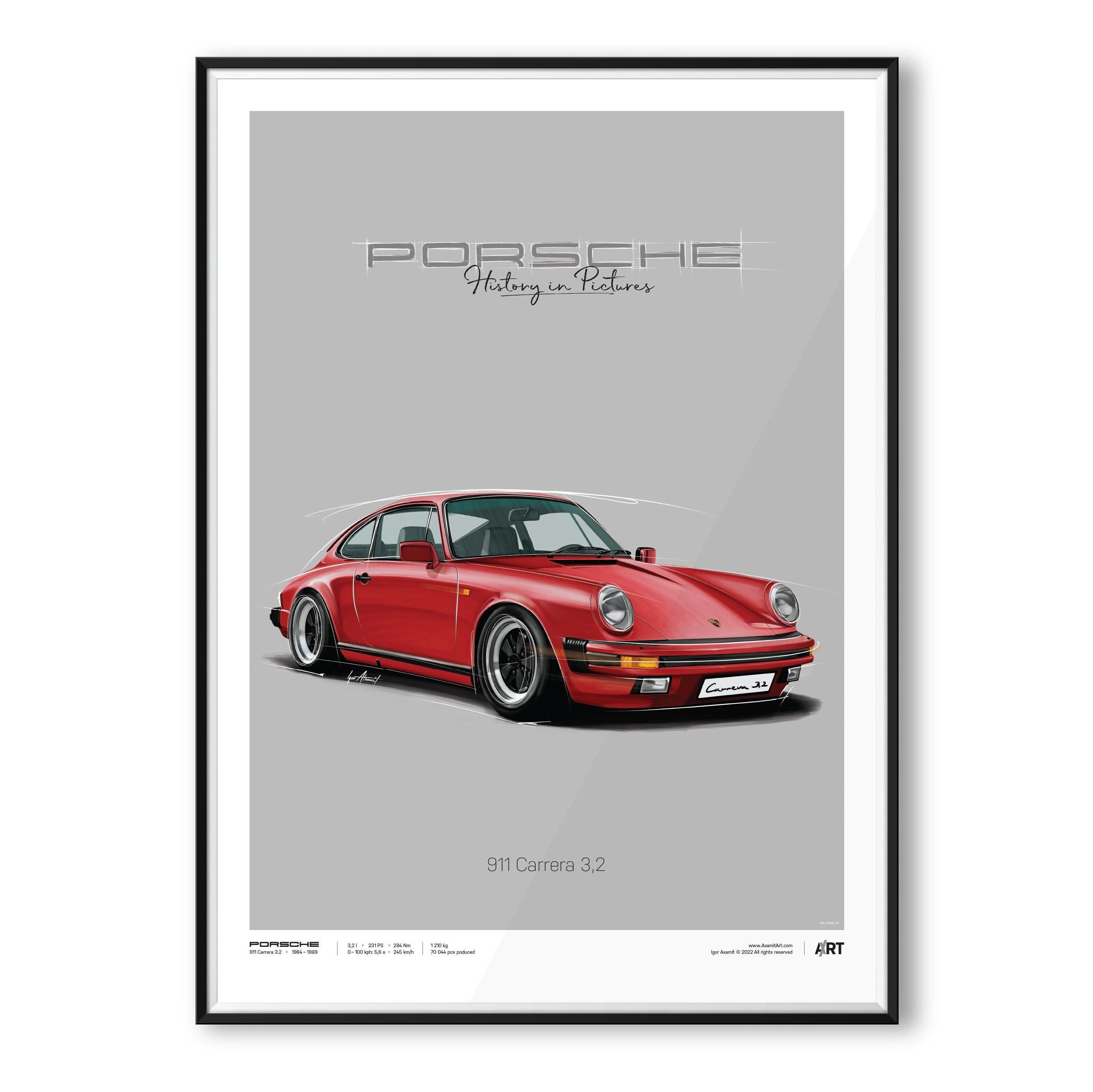 ポルシェ 911 カレラ 3.2 – ポスター 50 x 70 - Etsy 日本